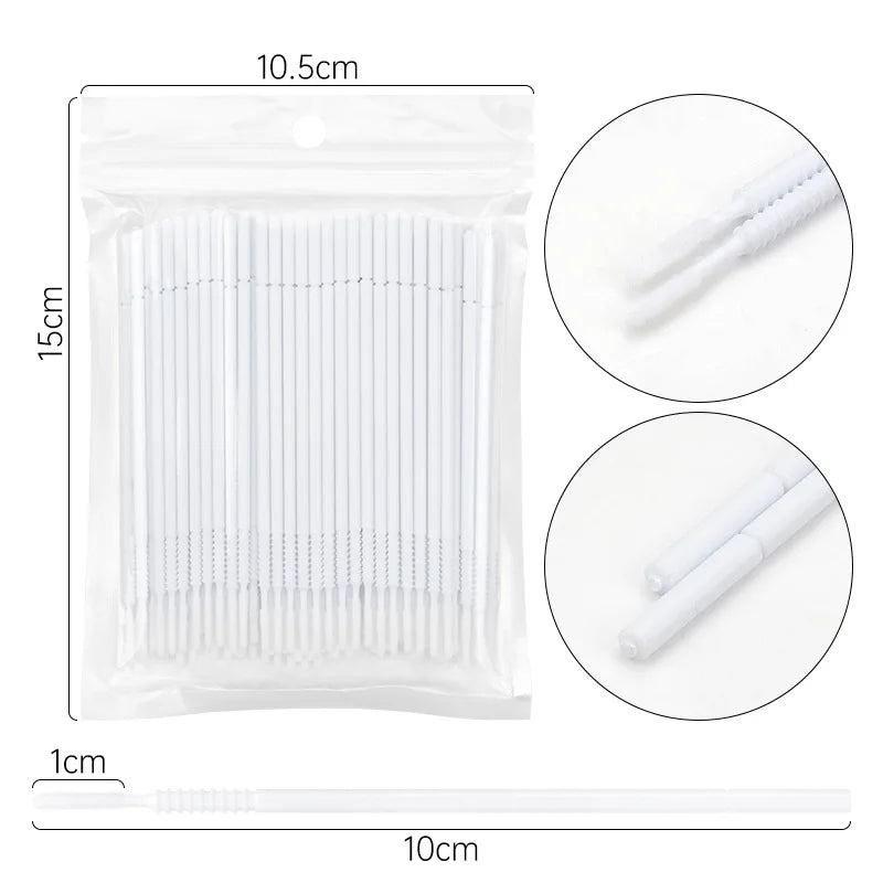 100 Pcs Dental Disposable, Micro Applicator Brushes - Long Head Brush, Bendable Sticks for Makeup Dentistry Care - Teeth Cleaning Tools