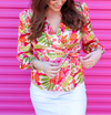 Flirty Forecast Wrap Top (NP) - Nikki & Co. Boutique