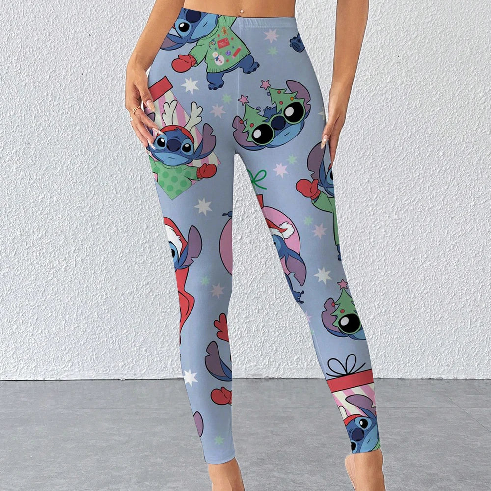 Disney Stitch print Leggings For Women Leggings camouflage Fitness Pants Soft Stretchy Tights Leggings Physical
