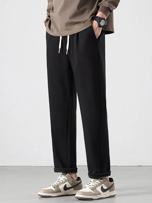 Men's Full Size Drawstring Track Pants with Relaxed Fit Plus Size - Nikki and Co Boutique