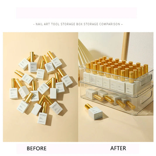 Acrylic Storage Box, Nail Tools, UV Gel Nail Polish Drawer - Transparent Makeup Case Organizer Desktop Nails Art Manicure 1p