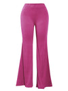 LW Plus Size High Waist Flared Stretchy Pants Summer Skinny Solid Casual Rose Red Pants For Women Bell Bottom Trousers