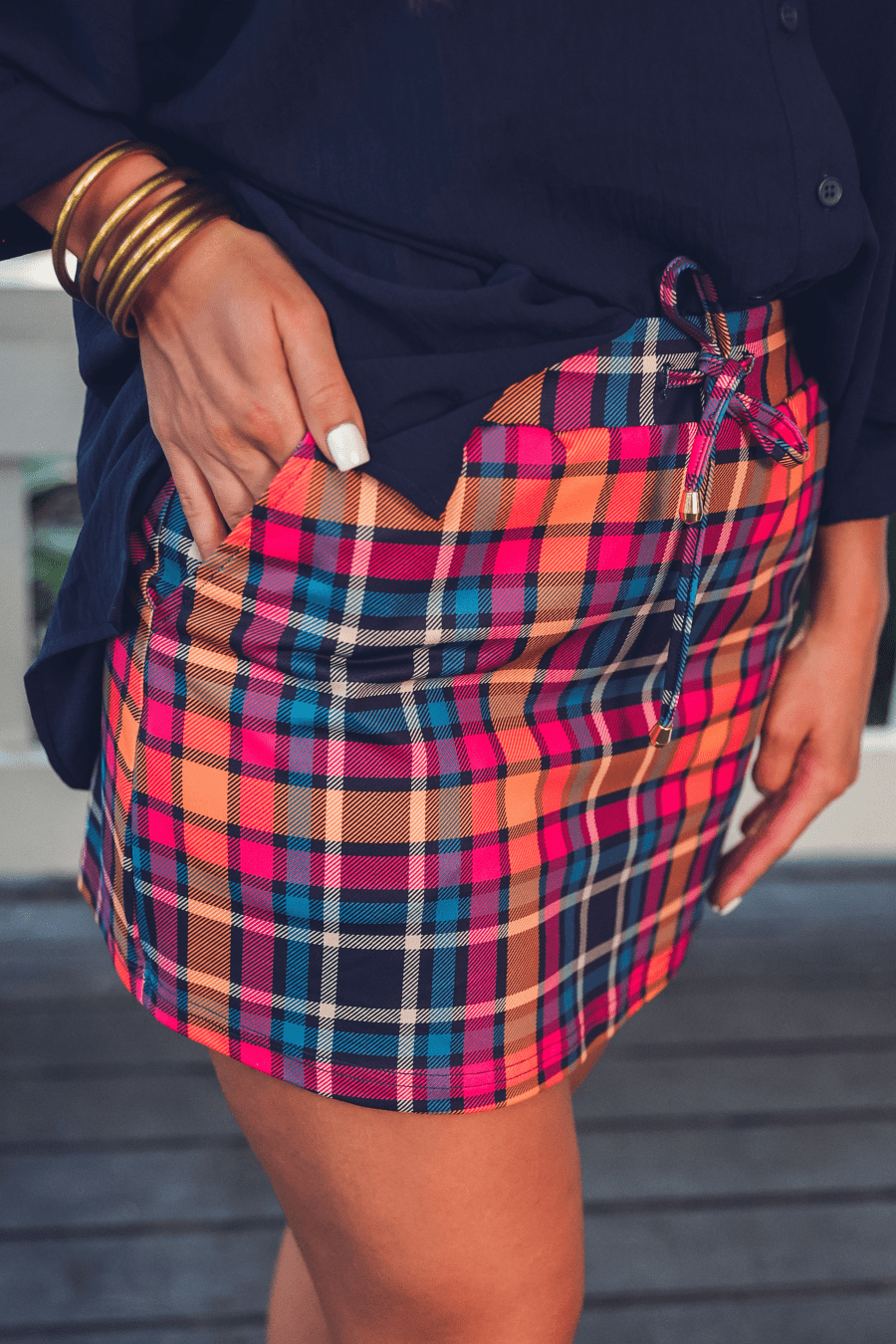 Patterned in Plaid Skort (NP) - Nikki & Co. Boutique