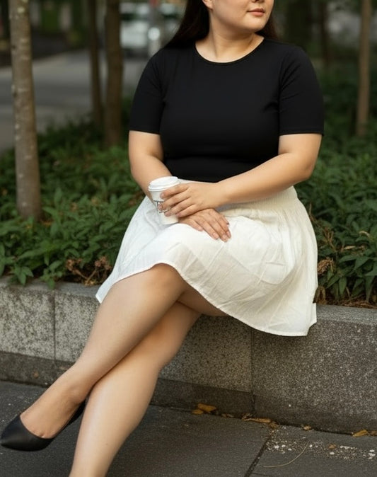 Front Tie Skirt with Lining (NP) - Plus