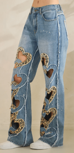 Oli & Hali (NP) - Washed Heart Cutout Jeans - Nikki and Co Boutique