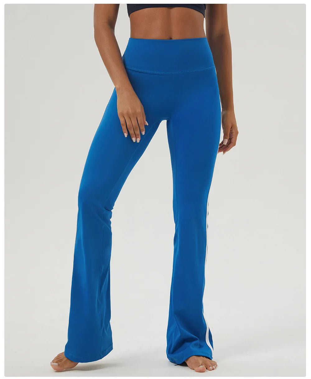 Women's New Color Stripes Hip-Lifting Fitness Dance Bell-Bottoms Yoga Pant
