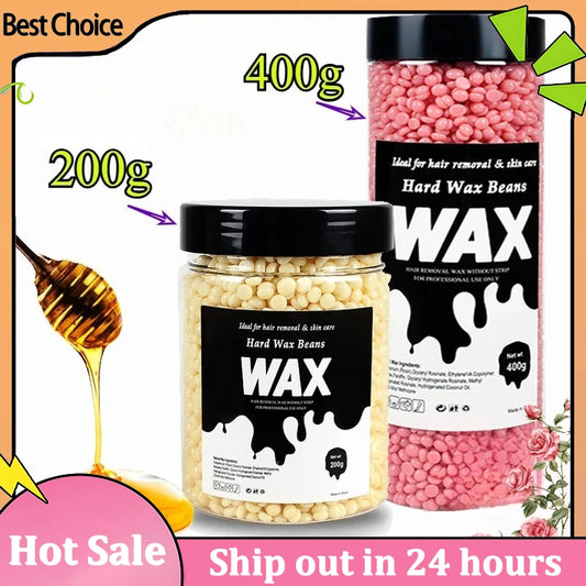 Unisex Painless Hot Wax Beads 200g-400g - Fast Waxing for Bikini Area, Face, and Body Hair Removal