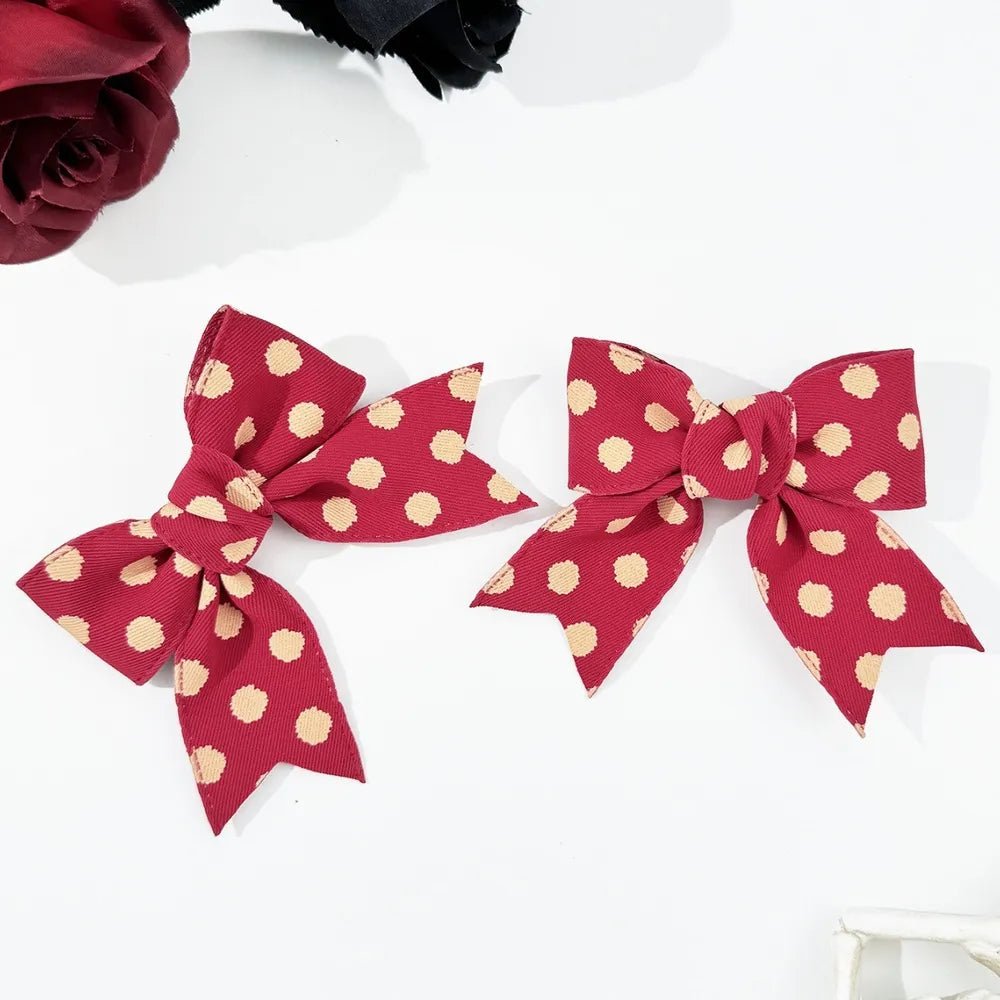 2 - Piece Polka Dot Bow Hair Clip - Nikki and Co Boutique