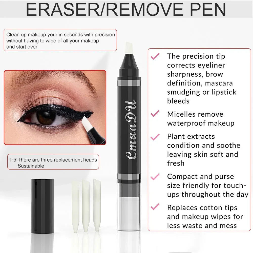 CmaaDu Eyeliner Makeup Remover Pen Dual-Purpose Tool for Correction & Removal