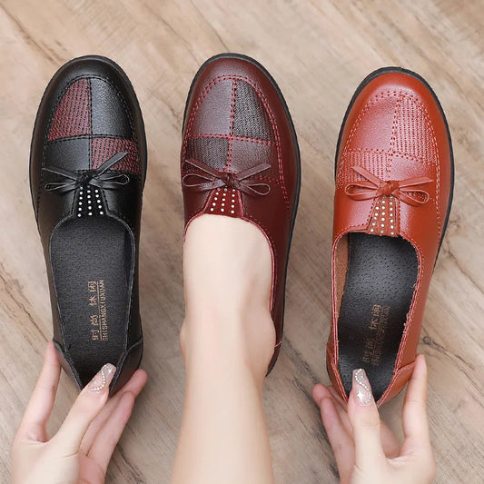 Cheap Shoes Women Leather Flats Female Flats Spring Shoes Classic Women's Loafers Casual Leather Shoes