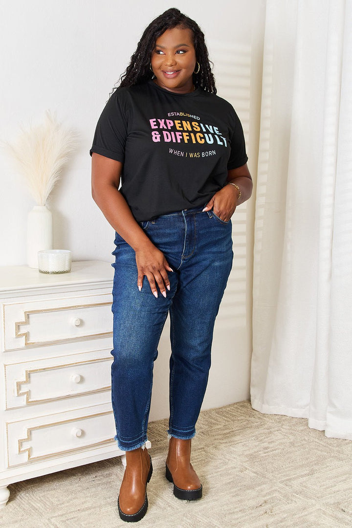 Simply Love Slogan Graphic Cuffed Sleeve T-Shirt | Nikki &amp; Co. Boutique