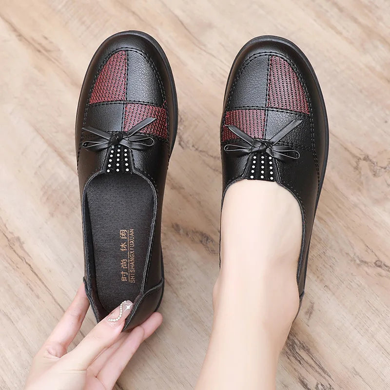 Cheap Shoes Women Leather Flats Female Flats Spring Shoes Classic Women's Loafers Casual Leather Shoes