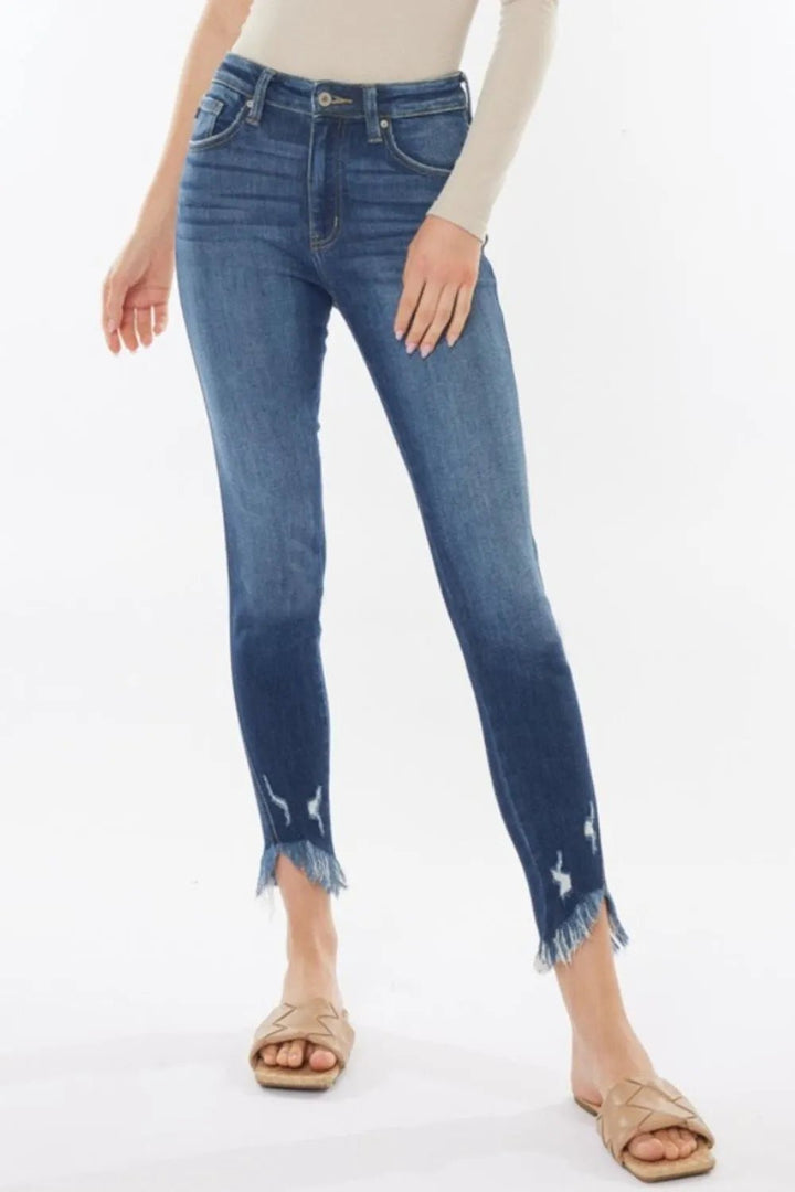 Kancan Raw Hem High Waist Cropped Jeans - Nikki &amp; Co. Boutique