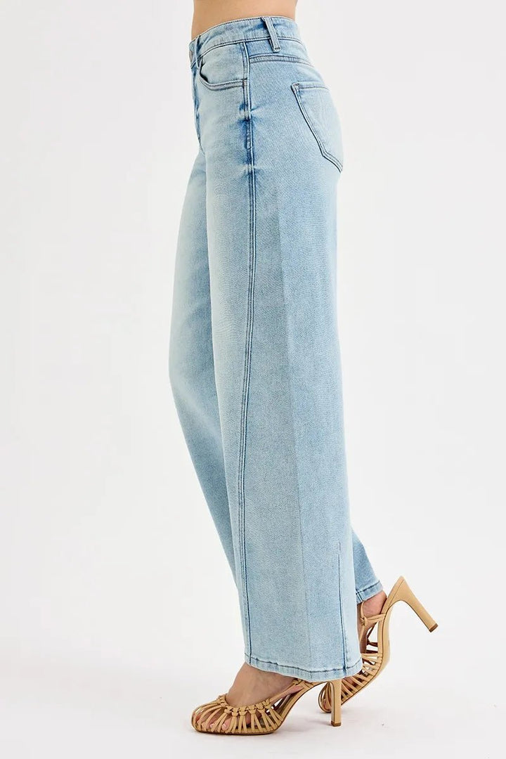 RISEN Full Size Mid Rise Fit Barrel Jeans Plus Size - Nikki &amp; Co. Boutique