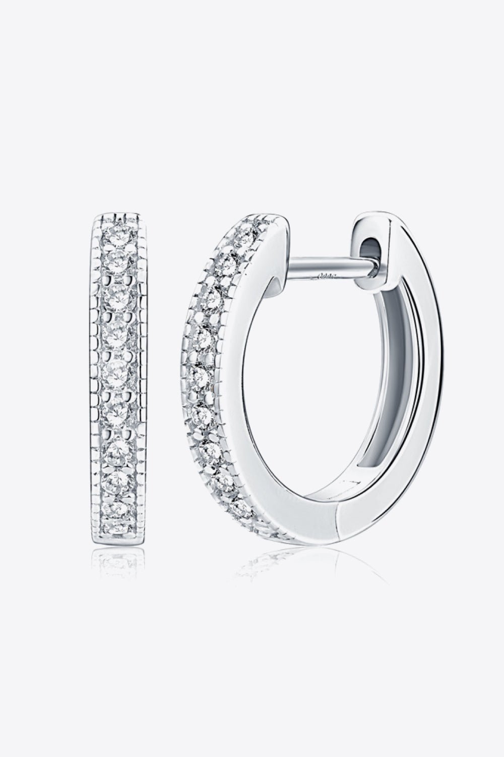 Inlaid Moissanite Hoop Earrings - Nikki &amp; Co. Boutique