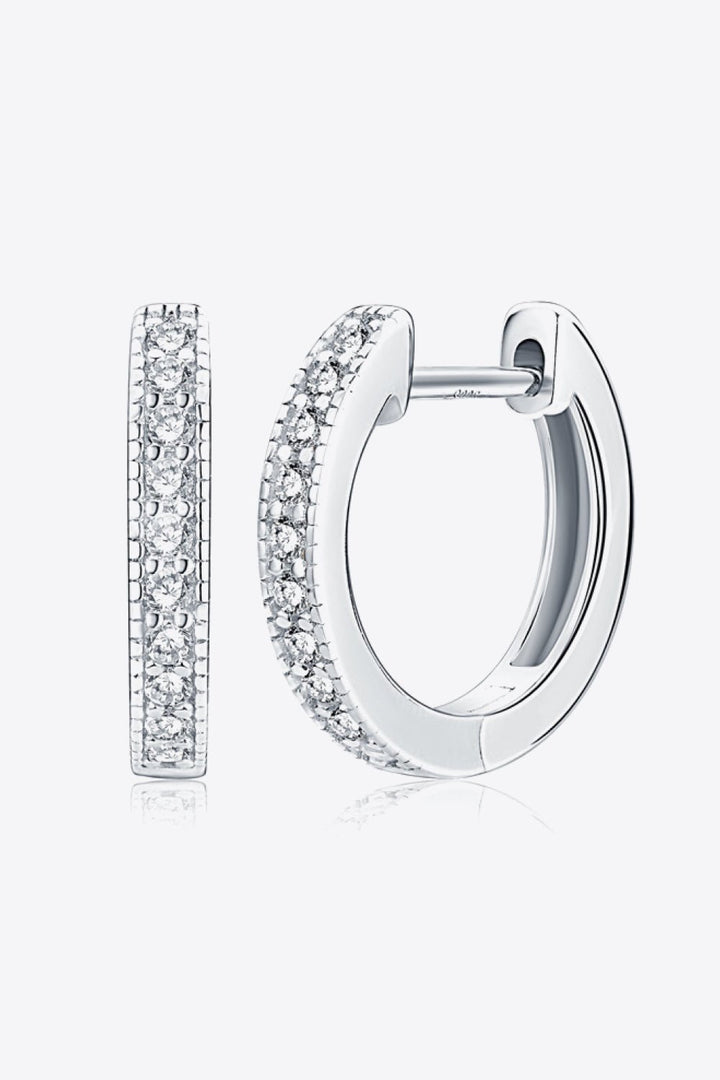Inlaid Moissanite Hoop Earrings - Nikki &amp; Co. Boutique