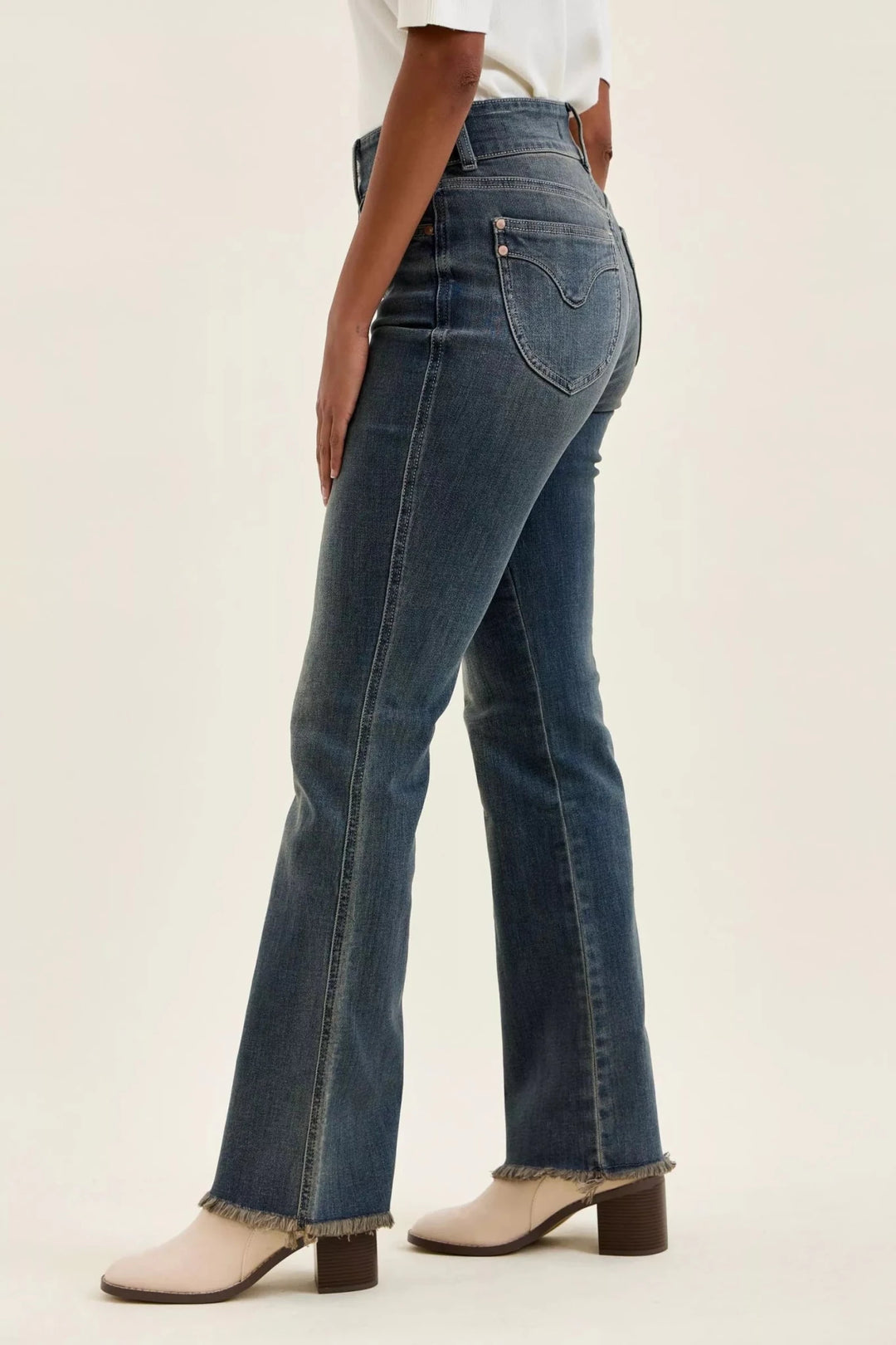 Judy Blue High Waist Double Button Frayed Hem Jeans - Nikki &amp; Co. Boutique