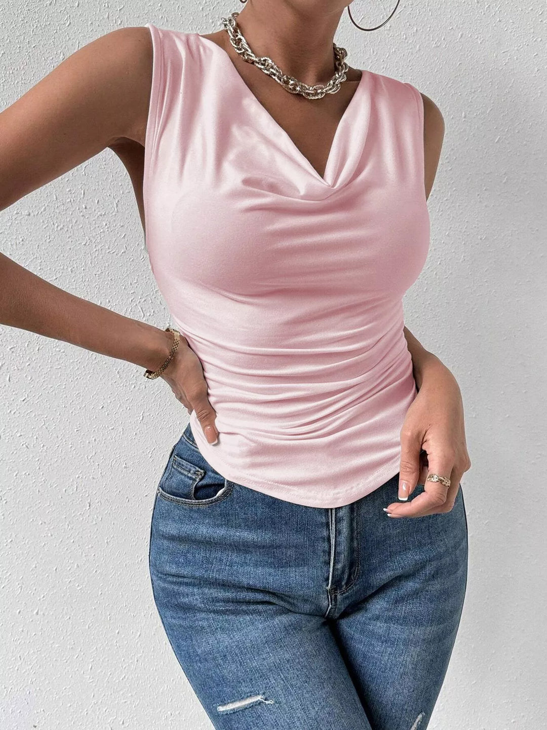 Ruched Cowl Neck Tank - Nikki &amp; Co. Boutique