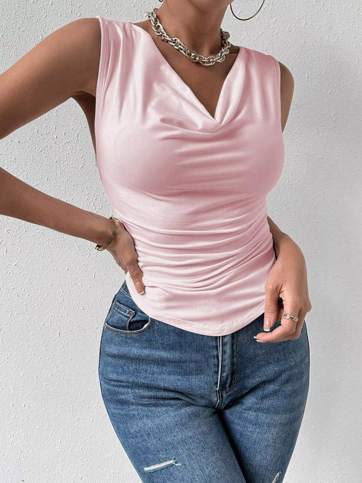 Ruched Cowl Neck Tank - Nikki &amp; Co. Boutique
