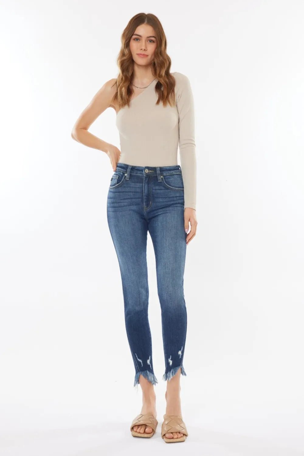 Kancan Raw Hem High Waist Cropped Jeans - Nikki &amp; Co. Boutique