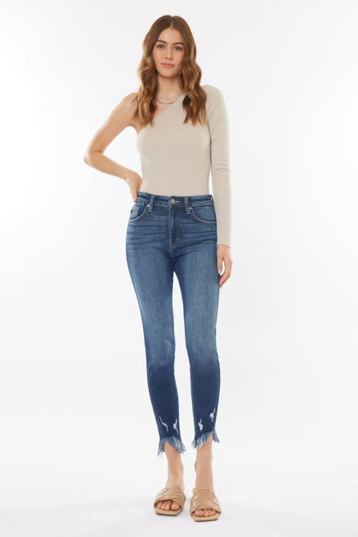 Kancan Raw Hem High Waist Cropped Jeans - Nikki &amp; Co. Boutique