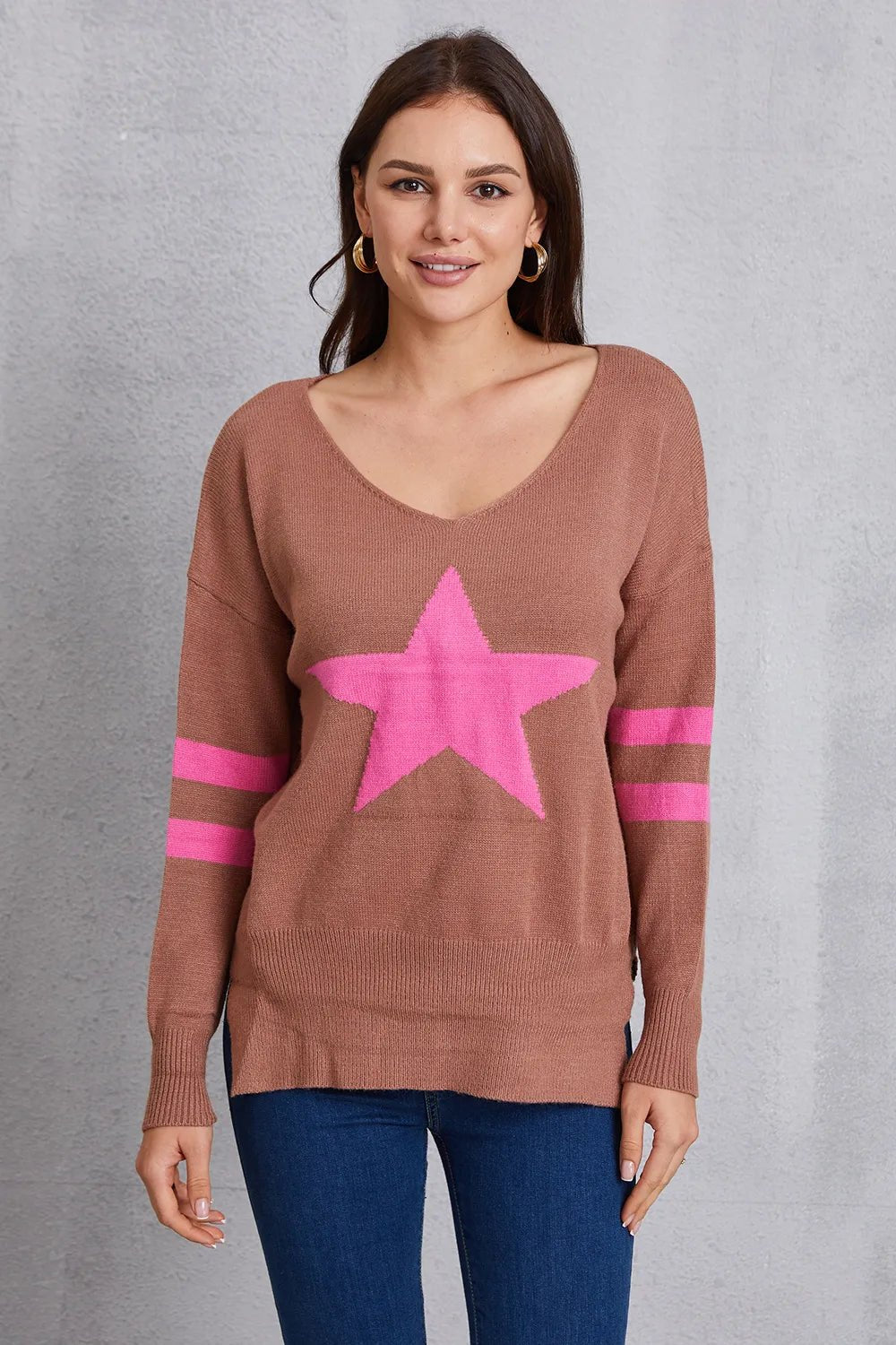 Star Scoop Neck Dropped Shoulder T-Shirt | Nikki &amp; Co. Boutique