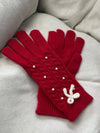 Thermal Pearl Detail Bow Five - Finger Gloves - Nikki and Co Boutique