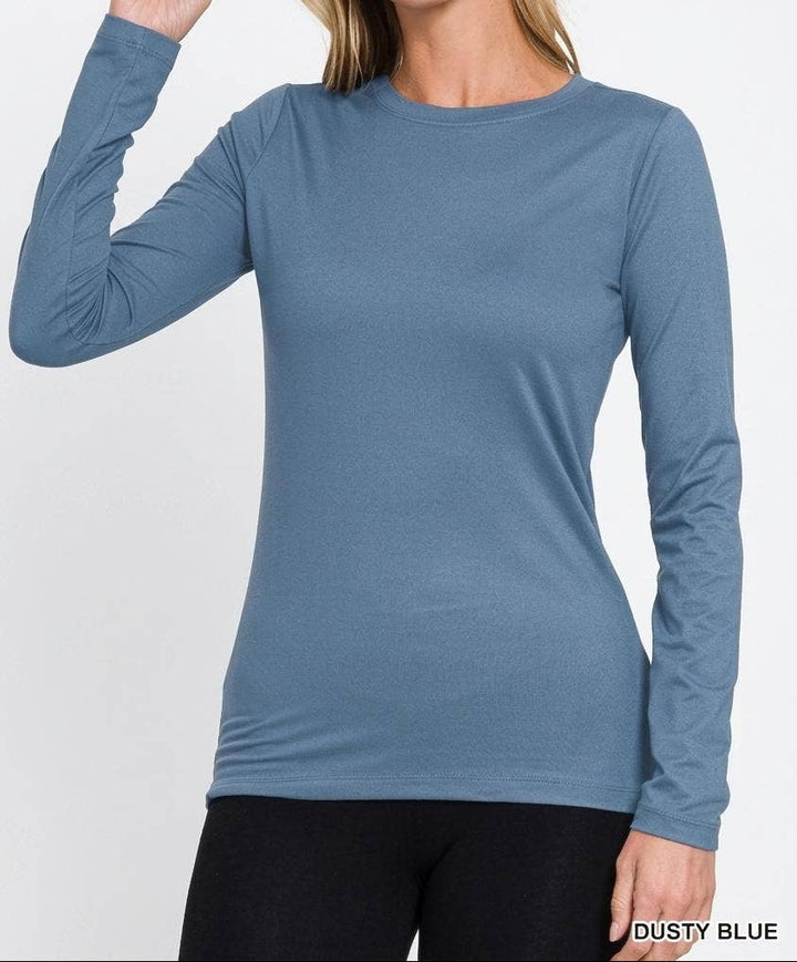 Zenana - Buttery Soft Microfiber Long Sleeve Tee – 5 Colors (NP) - Nikki &amp; Co. Boutique