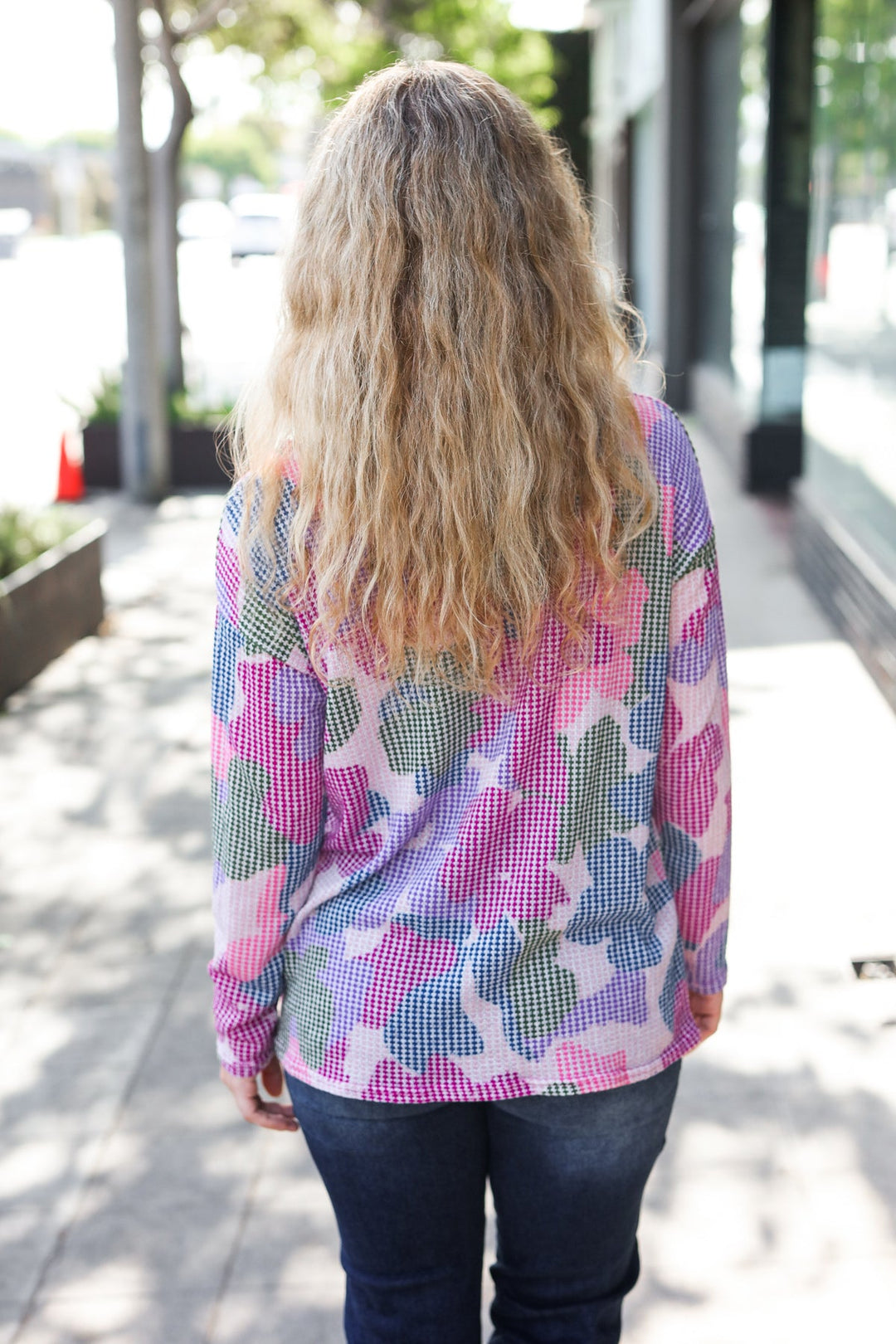 Beautiful You Magenta Floral Vintage Two Tone Knit Top | Nikki &amp; Co. Boutique