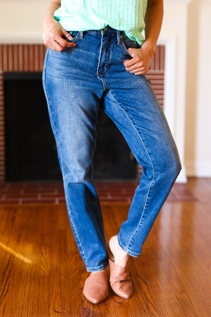 Judy Blue Everyday Dark Denim Slim Fit High Rise Jeans | Nikki &amp; Co. Boutique