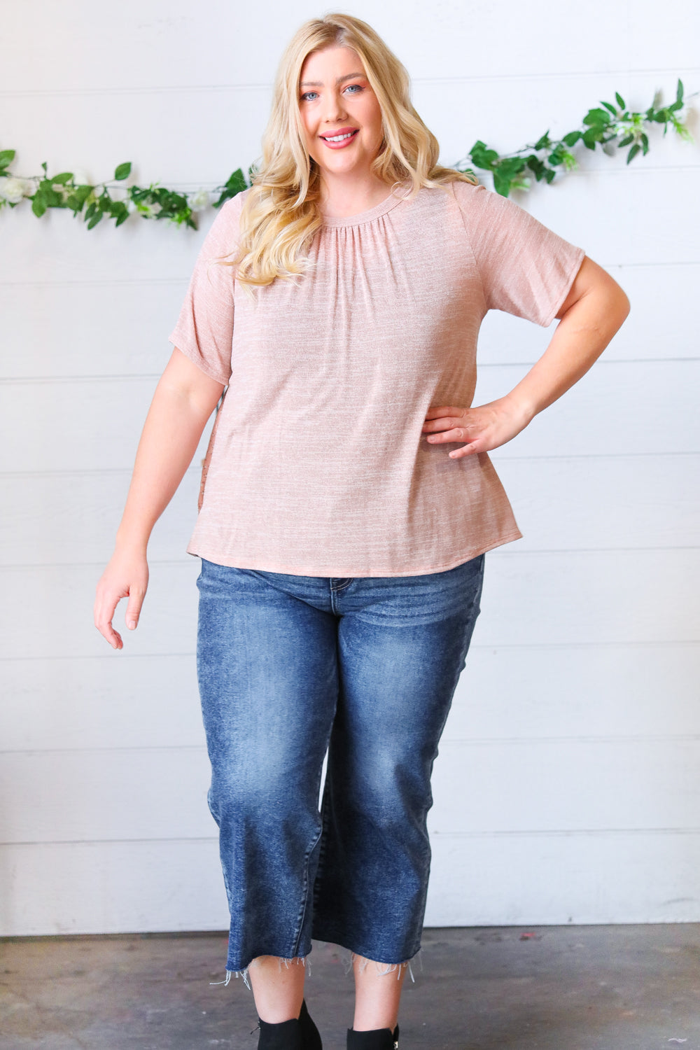 Mauve Tie Back Crinkle Floral Tops | Nikki &amp; Co. Boutique