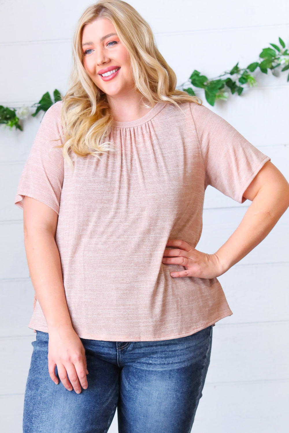 Mauve Tie Back Crinkle Floral Tops | Nikki &amp; Co. Boutique