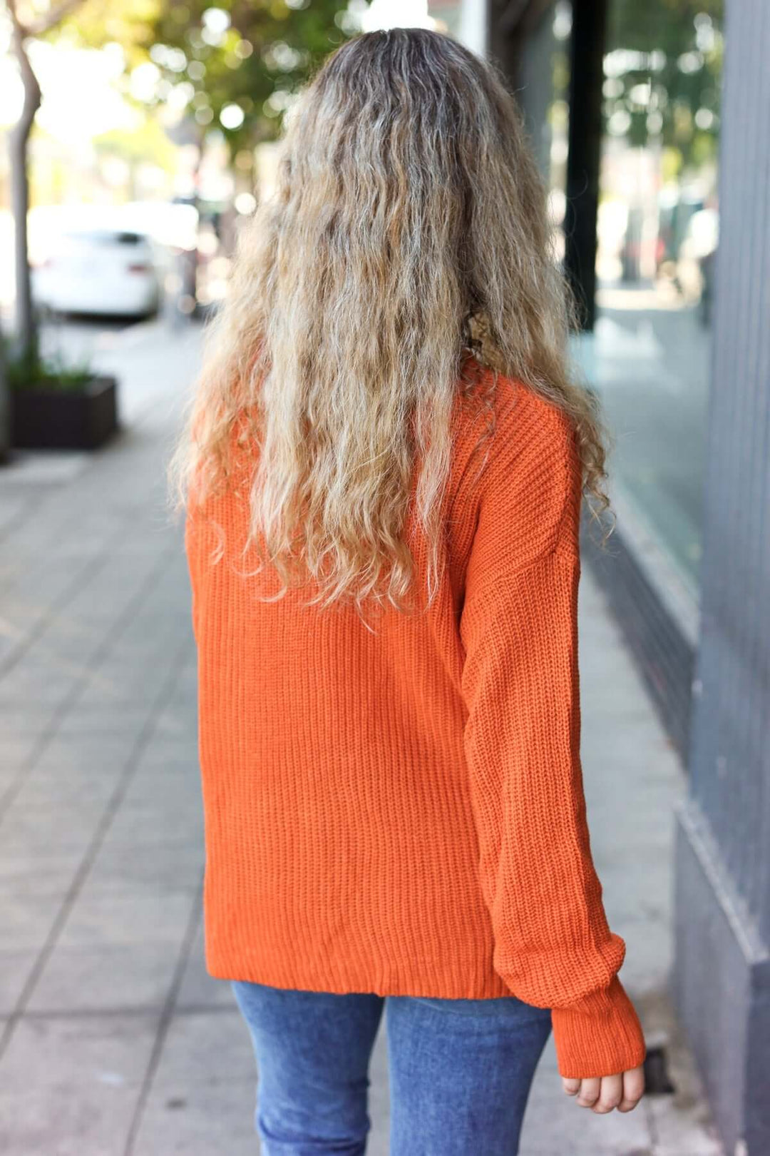 Pumpkin Spice Mock Neck Chest Pocket Knit Sweater - Nikki &amp; Co. Boutique