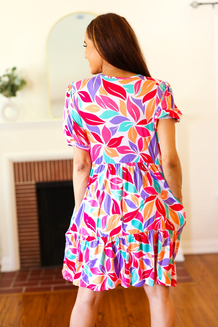 Feel Your Best Multicolor Floral Tiered Front Tie Pocketed Dress | Nikki &amp; Co. Boutique