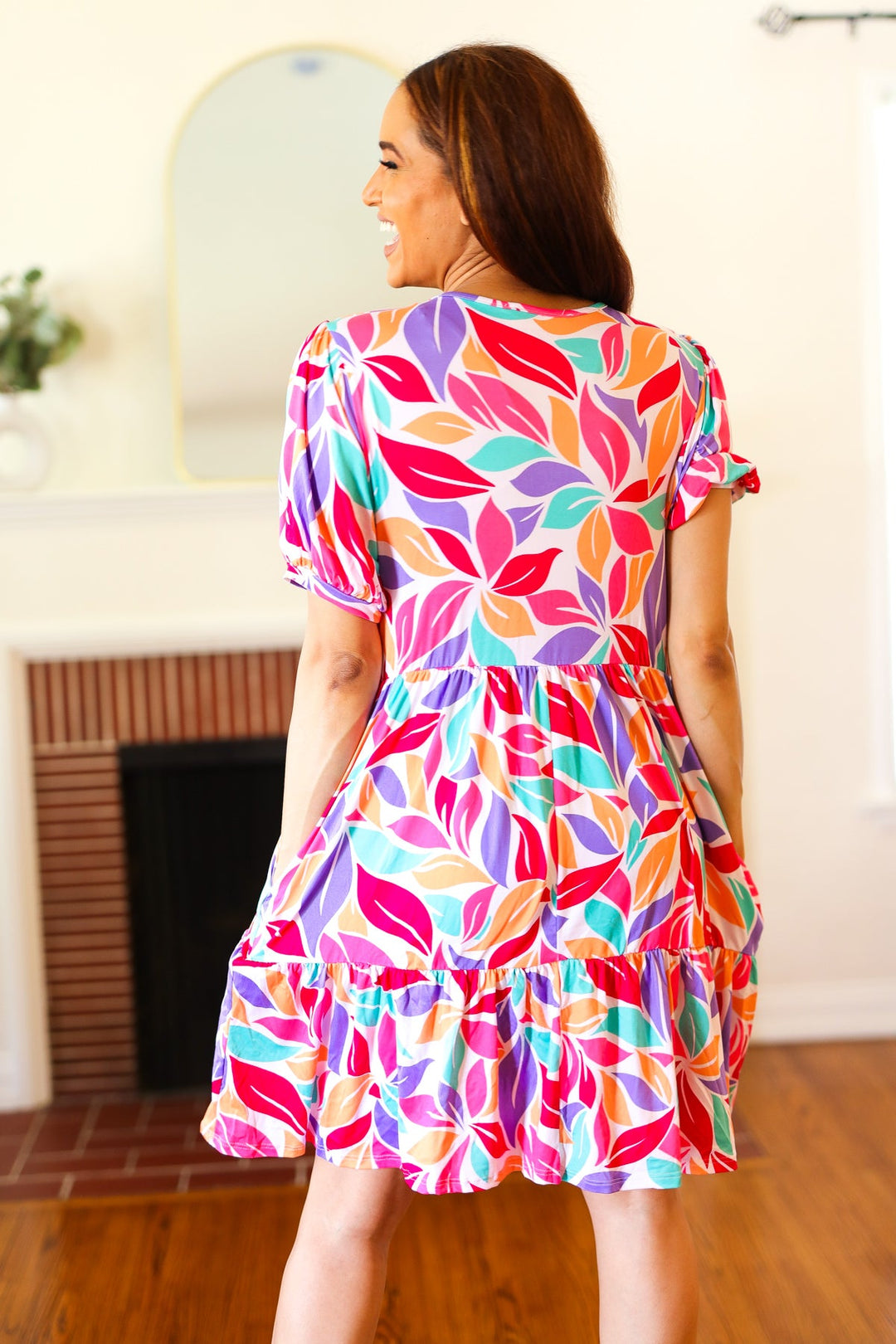 Feel Your Best Multicolor Floral Tiered Front Tie Pocketed Dress | Nikki &amp; Co. Boutique