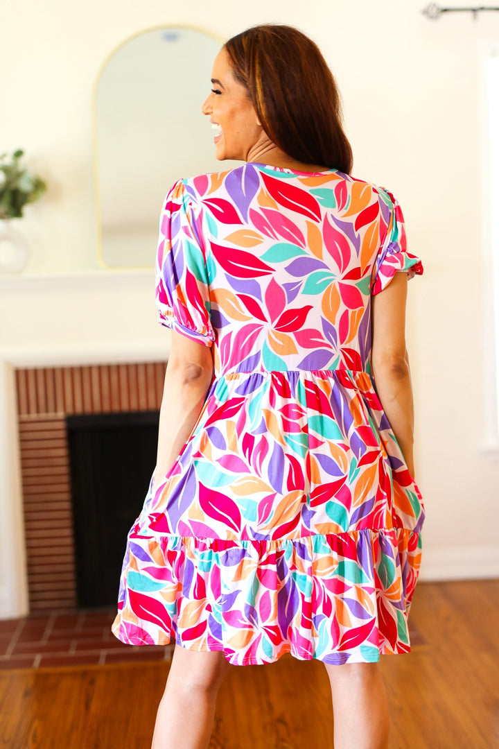 Feel Your Best Multicolor Floral Tiered Front Tie Pocketed Dress | Nikki &amp; Co. Boutique