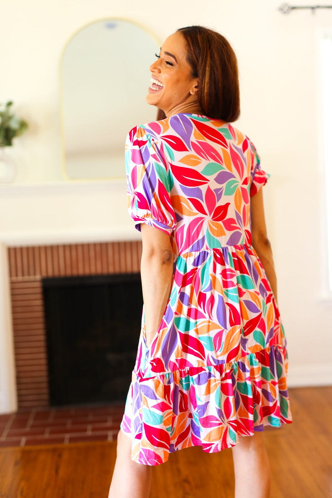 Feel Your Best Multicolor Floral Tiered Front Tie Pocketed Dress | Nikki &amp; Co. Boutique