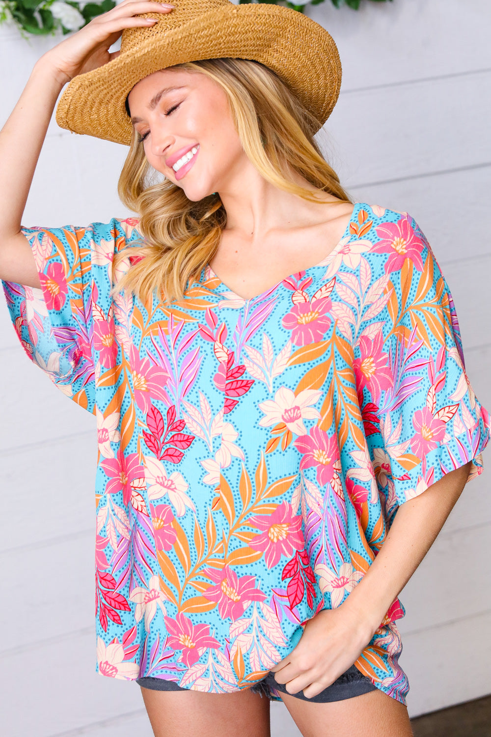 Multicolor Tropical Floral Print Woven Top | Nikki &amp; Co. Boutique