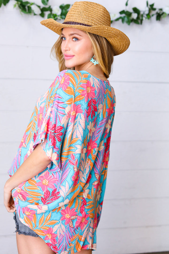 Multicolor Tropical Floral Print Woven Top | Nikki &amp; Co. Boutique