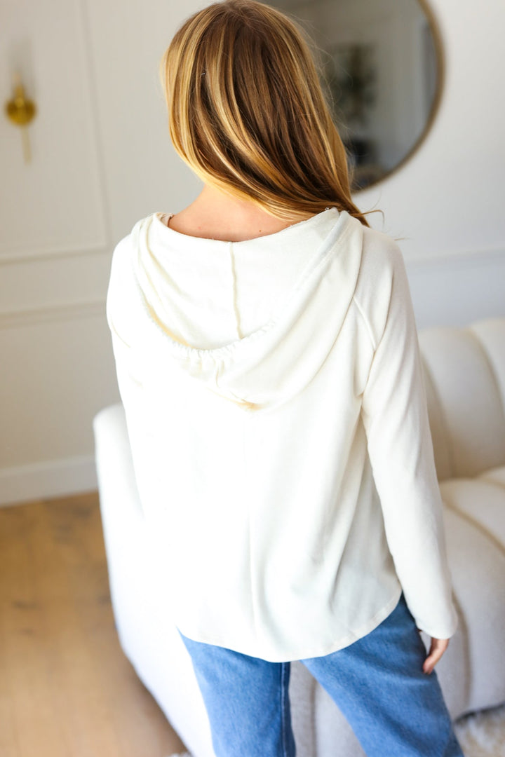 Feeling It Kelly Green Clover Cut Out Terry Hoodie | Nikki &amp; Co. Boutique