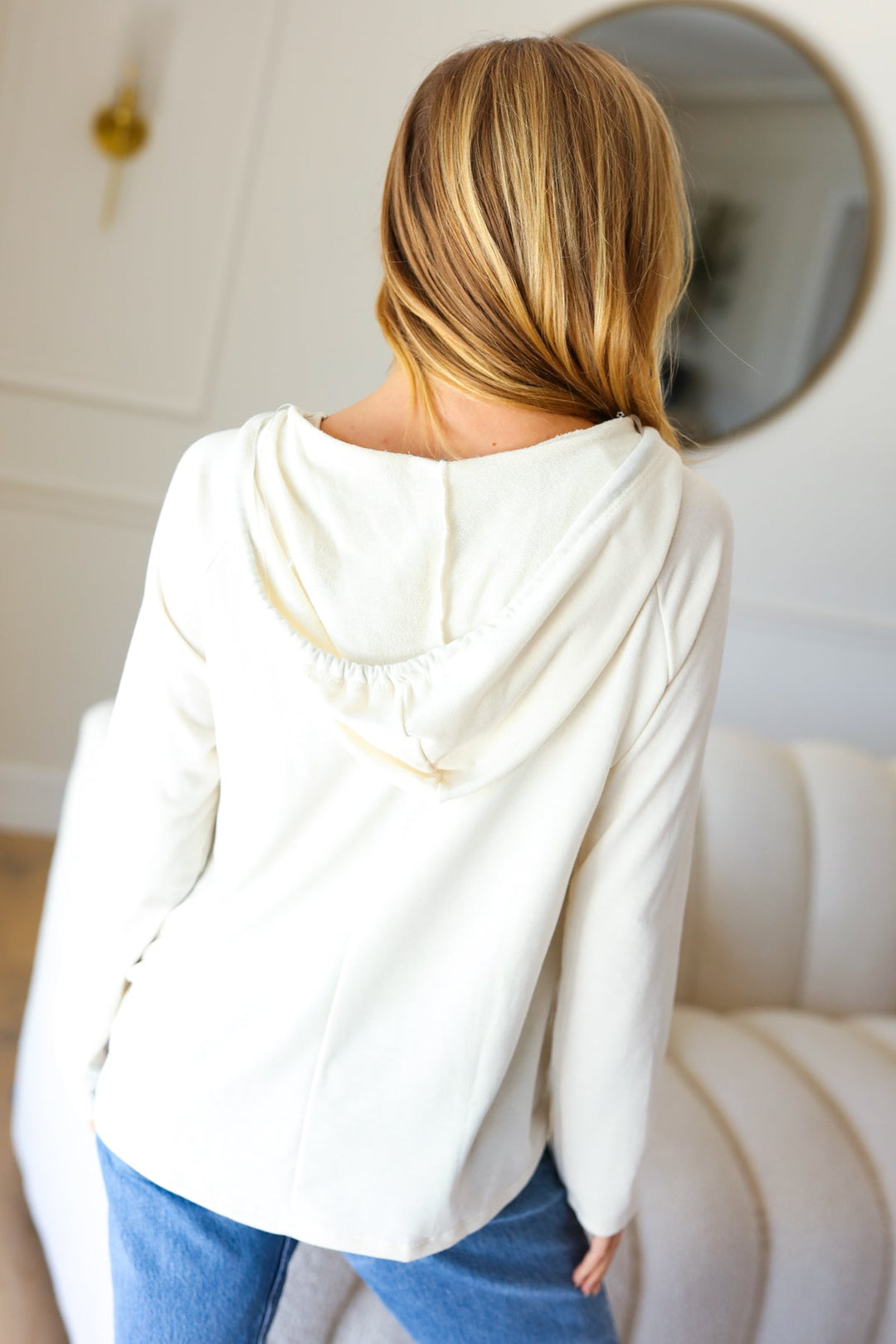 Feeling It Kelly Green Clover Cut Out Terry Hoodie | Nikki &amp; Co. Boutique