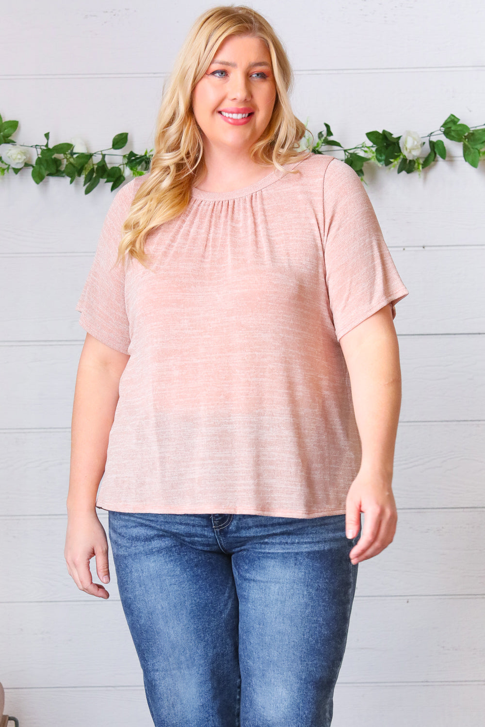 Mauve Tie Back Crinkle Floral Tops | Nikki &amp; Co. Boutique