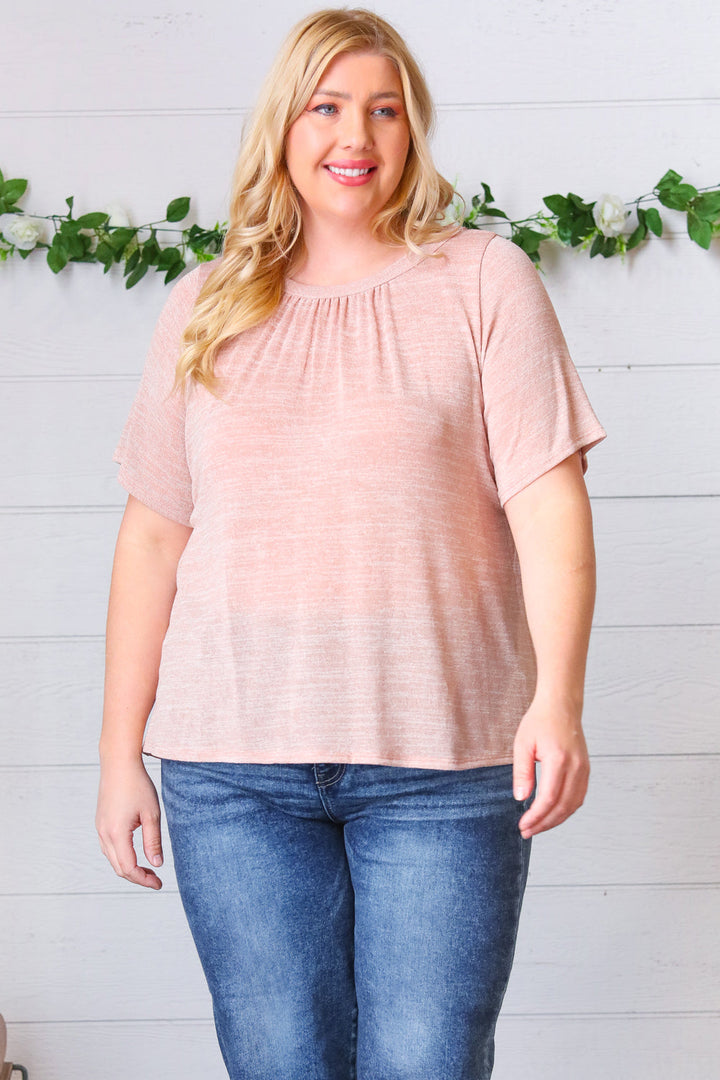 Mauve Tie Back Crinkle Floral Tops | Nikki &amp; Co. Boutique