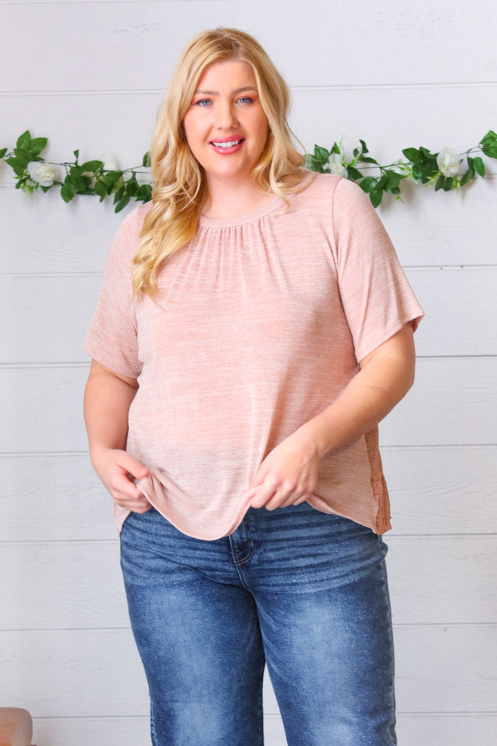 Mauve Tie Back Crinkle Floral Tops | Nikki &amp; Co. Boutique