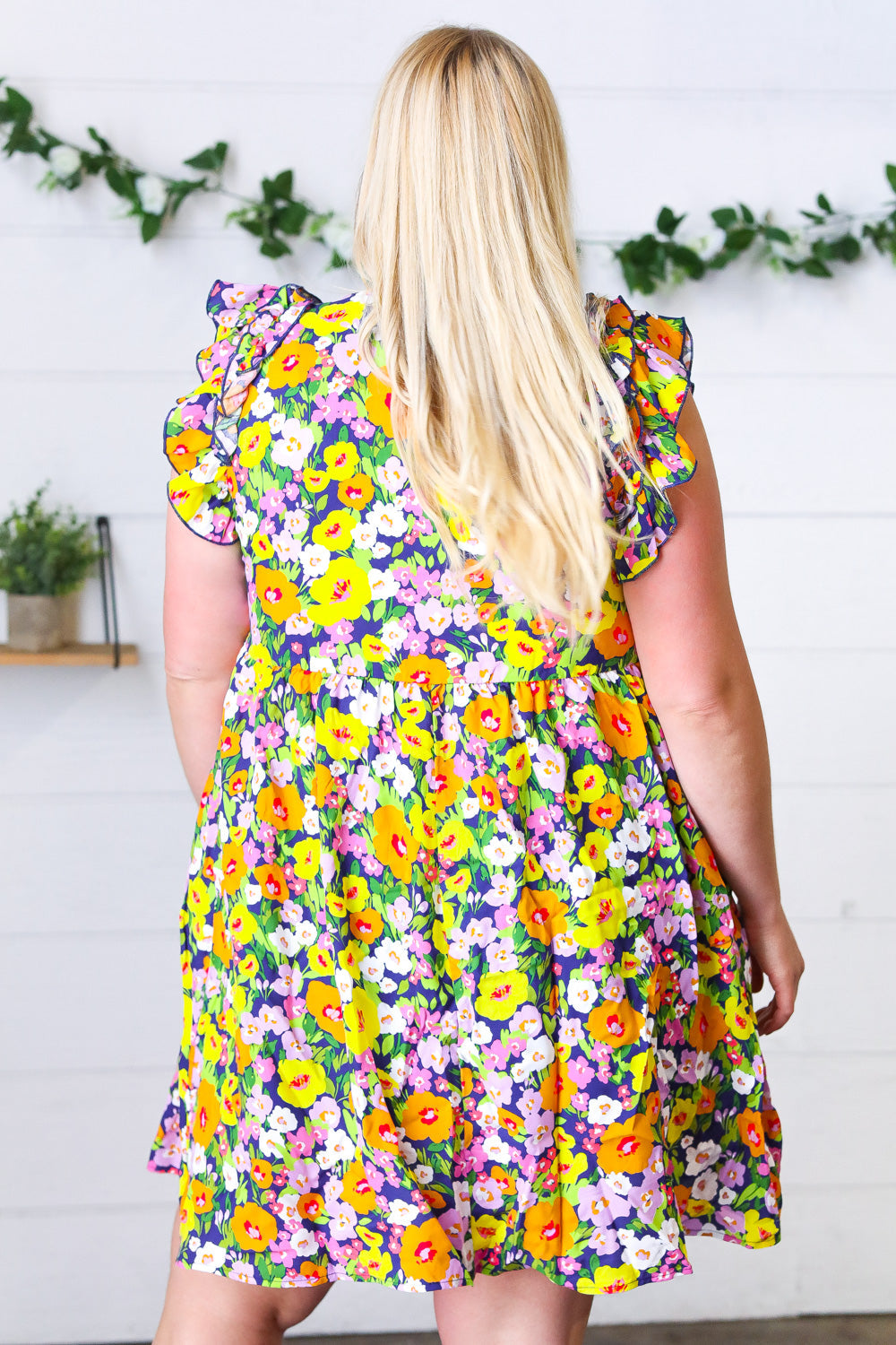 Indigo &amp; Lemon Floral Babydoll Ruffle Dress | Nikki &amp; Co. Boutique
