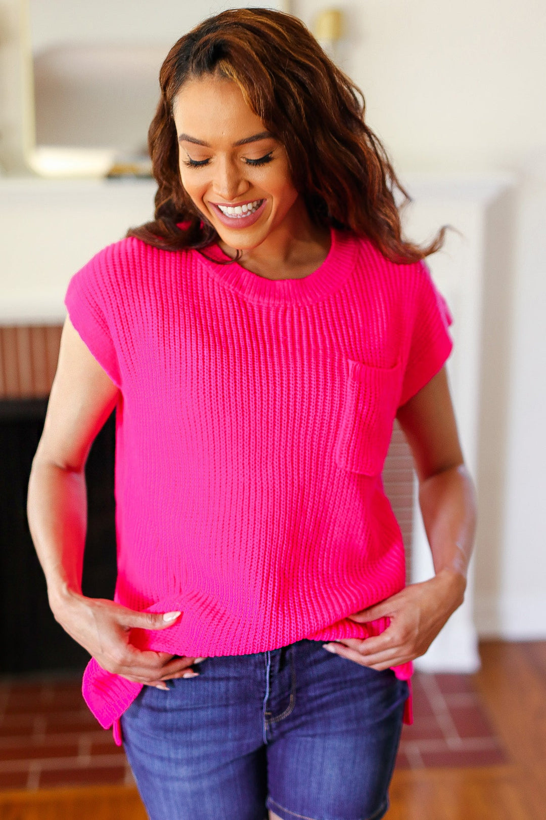 Best In Bold Hot Pink Dolman Ribbed Knit Sweater Top | Nikki &amp; Co. Boutique