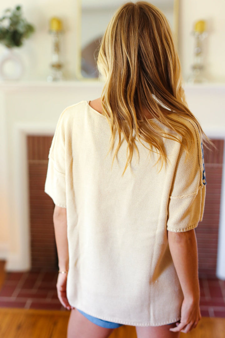 American Flag Jacquard Knit Sweater Top | Nikki &amp; Co. Boutique