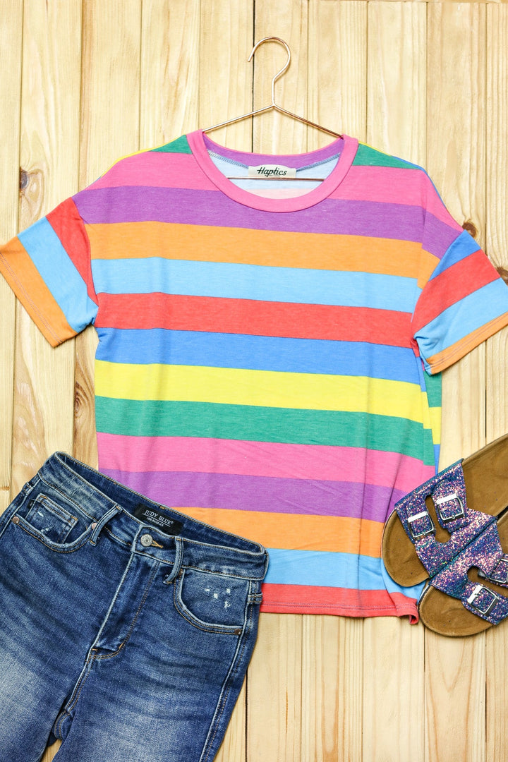 Step Into Spring Multicolor Stripe Terry Top | Nikki &amp; Co. Boutique