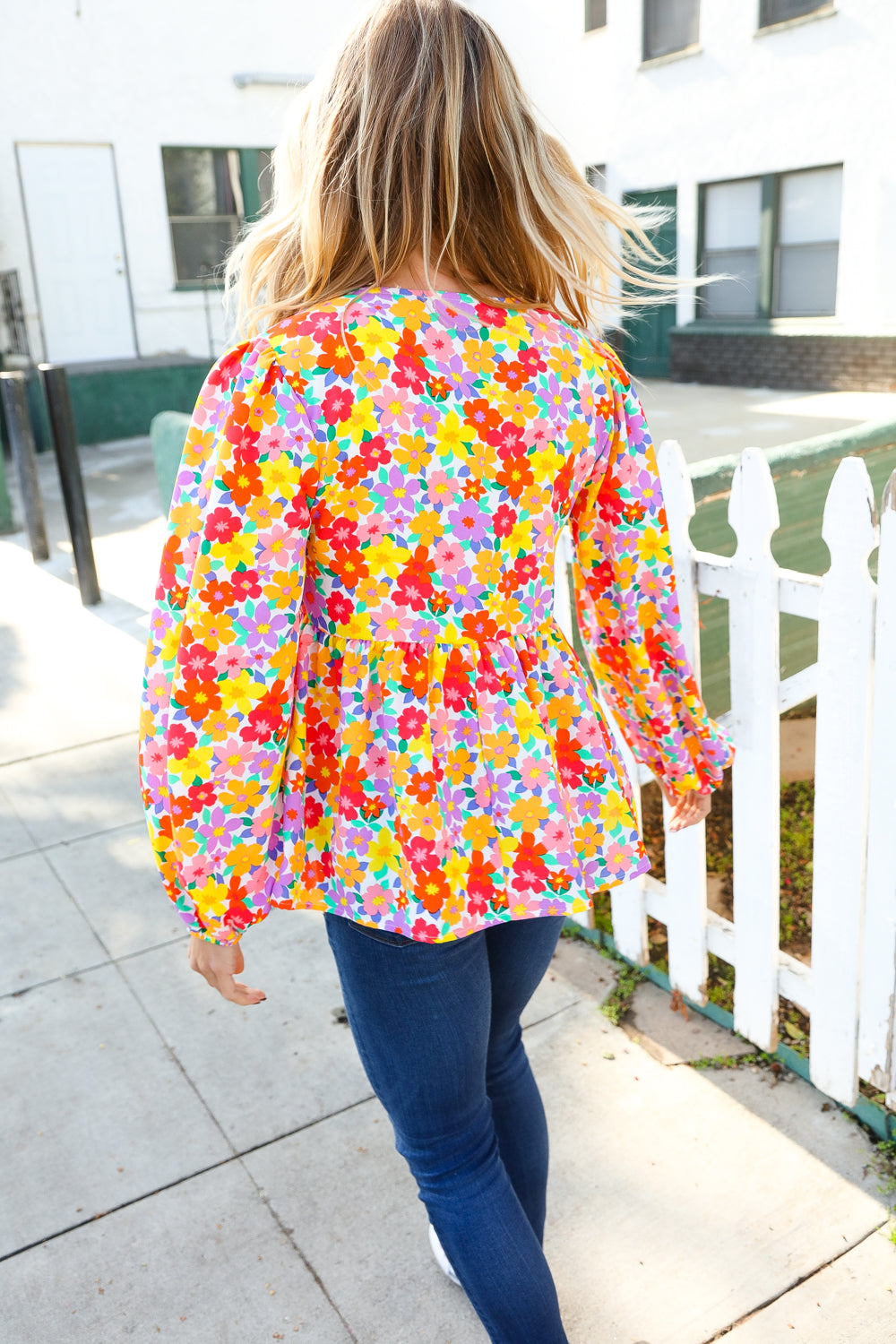 Chasing Dreams Ribbon Tie Bow Babydoll Puff Elastic Sleeve Floral Tops | Nikki &amp; Co. Boutique