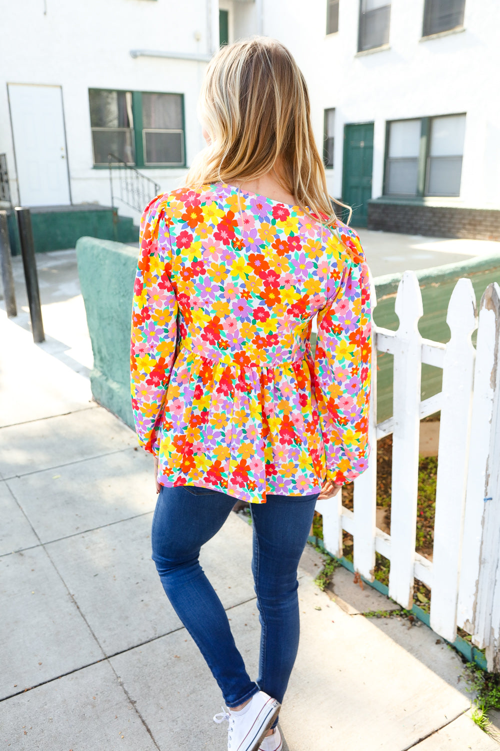 Chasing Dreams Ribbon Tie Bow Babydoll Puff Elastic Sleeve Floral Tops | Nikki &amp; Co. Boutique